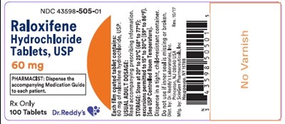 60 mg 100tab.jpg PACKAGE LABEL – Raloxifene, 60mg bottle, 30ct - 60 mg 100tab